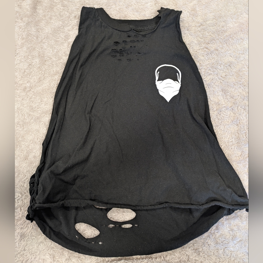 Ol' Lady Skull Distressed Tank Sz XL - Picture 7 of 13